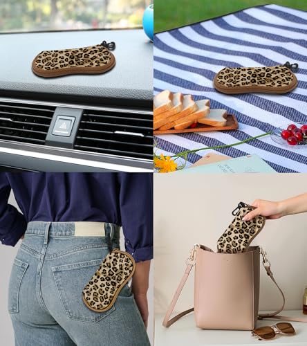 Sunglasses Case Soft Glasses Cases for Women Pouch Eyeglass Bag Eye Glass Kids Girls Sun Glasses Cute Kawaii - color: Leopard