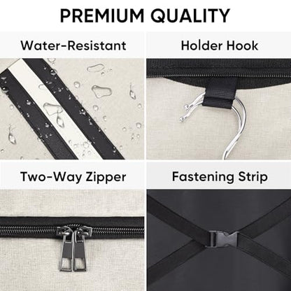 BALEINE Travel Garment Bag, Travel Suit Bag for Men, Water Resistant Carry on Garment Bag for Hanging Clothes, Garment Duffel Bag for Travel Business (Beige) - color: Beige