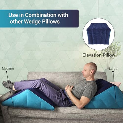 Leg Elevation Pillow by Recovery Wedge, Inflatable Wedge Pillow for Sleeping and Post-Surgical, Improve Circulation and Reduce Swelling, Speed Injury Recovery. (Large triangle) - size: Large Triangle