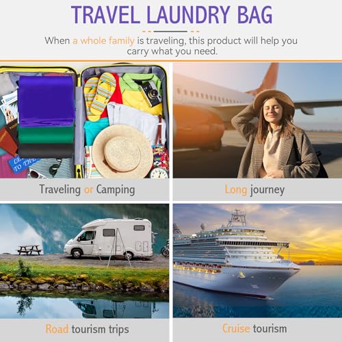 Isink Extra Large Heavy Duty Laundry Bag - 28" x 40", Travel Laundry Bag for Dirty Clothes, Purple - color: Extra Large Laundry Bag With Handles (Purple)