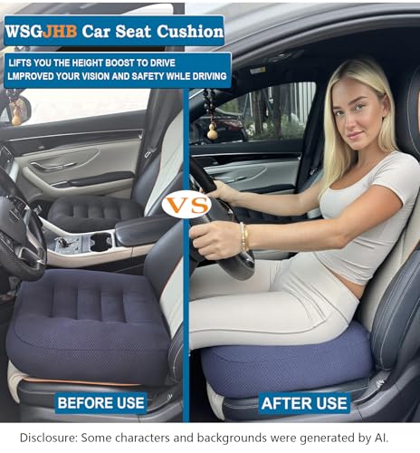 WSGJHB Large Seat Cushion, Extra Thick Booster Seat Cushions for Office Chairs Long Sitting Office Workers, Car Drivers, Relieves Back Pain, Breathable, Anti-Slip, 18x18x4.7 inchs, Blue - color: Blue