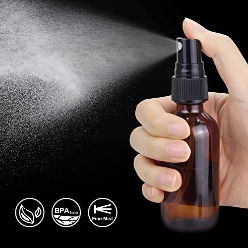 Wedama Spray Bottle, 4 oz Fine Mist Glass Spray Bottles, Little Refillable Liquid Containers for Watering Flowers Cleaning (16 Pack, Amber) - color: Amber, size: 4 Ounce (Pack of 16)