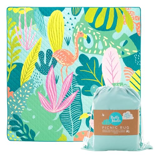 Rudie Nudie Jumbo Picnic Rug, Premium Large Picnic Mat, 6'7" x 6'7", Outdoor Waterproof Picnic Blanket Beach Mat, Foldable & Waterproof, Picnic Blankets Ideal for Beach & Park, Outdoor Blanket