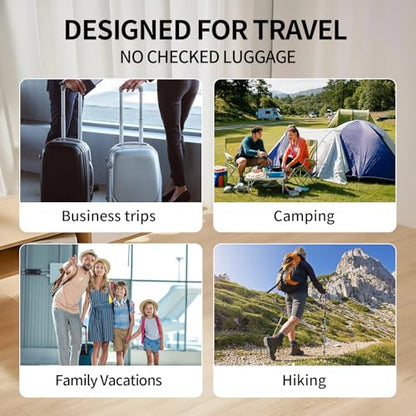 Reusable Vacuum Compression Travel Bag with Wireless Pump, Vacuum Bags for Carry On Suitcases and Backpack, Waterproof Space Saver Vacpack (2-Pack, Pump Included)