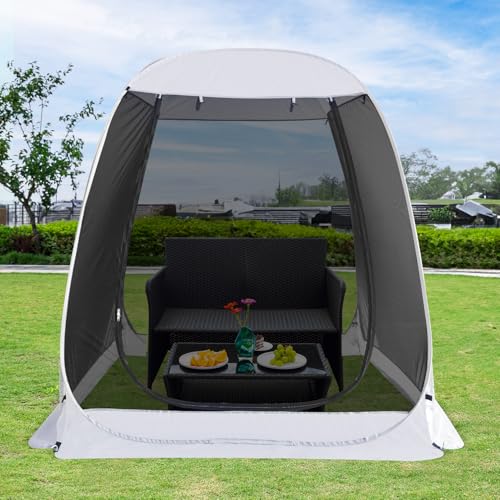 Alvantor Pop Up Screen House Tent, Instant Outdoor Gazebo with Mosquito Netting & UPF 50+ Sun Protection, Portable Canopy Shelter for Patio, Backyard, Camping (2-10 Person) - color: Gray, size: 6'x6'
