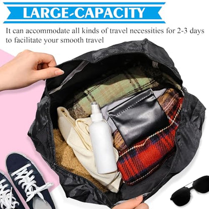 Travel Bag 36 Packes Carry on Luggage Foldable Duffel Bag Sports Gym Bag Weekender Overnight Bag Water Resistant Nylon Travel Duffel for Men Women - color: 9Black 9Pink 9Green 9Red