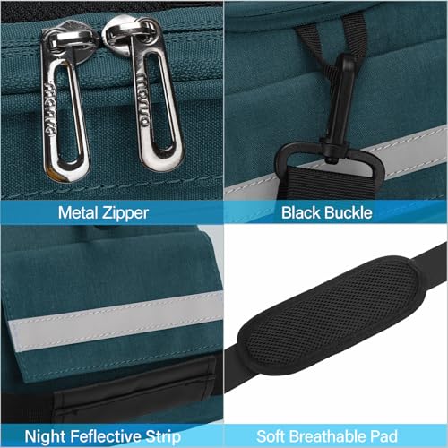 MOSISO Bike Rack Bag, Waterproof Bicycle Trunk Pannier Rear Seat Pouch Cycling Bike Carrier Backseat Storage Luggage Saddle Shoulder Bag - color: Teal Green