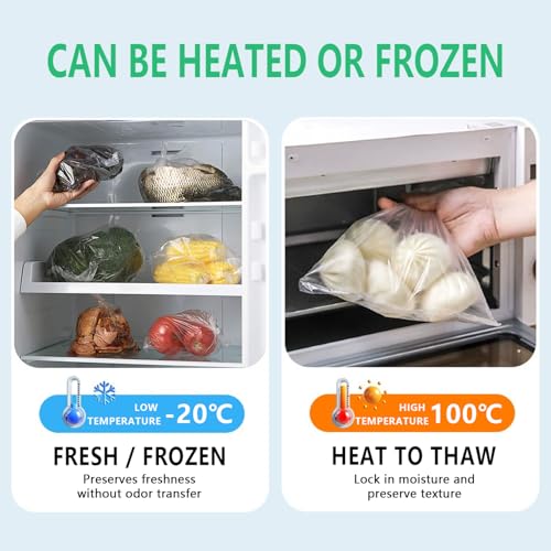 9527 Product 12" x 16" Clear Plastic Produce Bag, Food Storage Bag on a Roll, 350 Bags One Roll (2 Rolls), Freeze/Heat Clear Bag for Bread, Meat, Vegetables, Fruits - color: 12 x 20, size: 2 Rolls