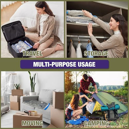 Travel Vacuum Bags with Electric Pump, Vacuum Travel Bags for Luggage and Suitcase, Clothes Clothing (6S 6XS) - size: 6S+6XS