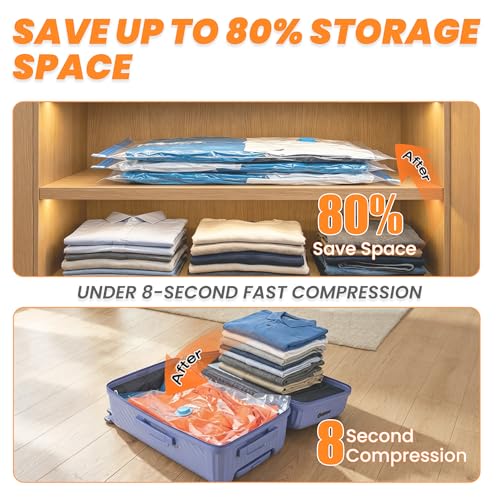 Travel Vacuum Storage Bags with Rechargeable Cordless Pump, 15-Pack Space Saver Bags for Suitcase & Luggage, Reusable Compression Bags in 3 Carry-On Sizes(16/20/24 Inch) - size: 15-Piece Travel Set