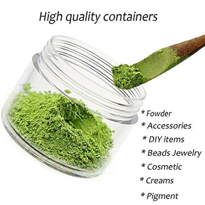 5 Gram Sample Containers with Lids, Mini Makeup Containers, Empty Plastic Travel Cosmetic Containers with Labels(25 Count, White Lid) - color: White