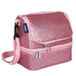 Wildkin Kids Two Compartment Insulated Lunch Bag – Keeps Food Hot or Cold, Easy-Clean Lining, Leak-Resistant & BPA-Free – Boys & Girls, Ideal for School, Travel & Daycare – Pink Glitter - color: Pink Glitter