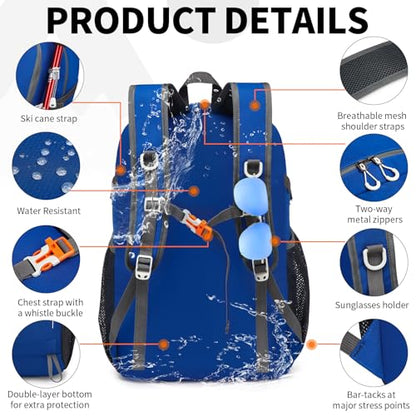 45L Lightweight Packable Backpack – Durable Foldable Daypack for Travel, Hiking, and Gym (Blue) - color: 45l-blue