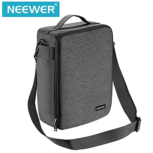 Neewer NW140S Waterproof Camera and Lens Storage Carrying Case 8.7x5.9x12.6 inches Soft Padded Bag for Canon Nikon Sony DSLR, 4 Lens or Flash, Trigger, Battery Accessories(Grey) - style: Nw140s