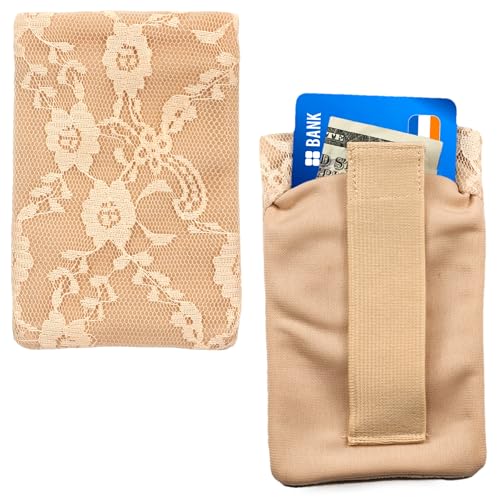 Braza Secret Stash - Lace Bra Travel Pocket Pouch - Beige, One Size
