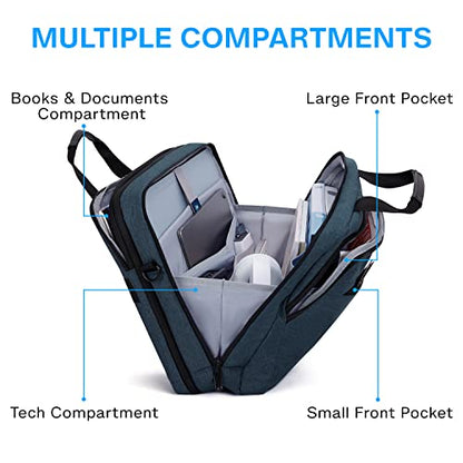 BAGSMART 17.3 Inch Laptop Bag, Expandable Computer Briefcase Men Women,Laptop Shoulder Bag,Work Bag Business Travel Office, Dark Blue - color: Dark Blue-17.3 Inch