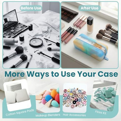 Cotton Pad Swab Travel Case, Waterproof Organizer (Ocean Breeze) - color: Ocean Breeze