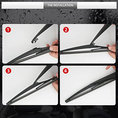 Replacement for Hyundai Santa Fe 2007 2008 2009 2010 2011 2012 Rear Windshield Wiper Blade and Arm Assembly-Car Back window wiper Arm Blade Complete Set - size: For Hyundai Santa Fe 2007-2012