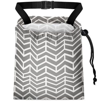 Car Trash Bag Hanging Back of Seat with Adjustable Snap Buckle Strap Cute Printed Drawstring Garbage Bags for Car-Grey White - color: Grey White Car Trash Bag