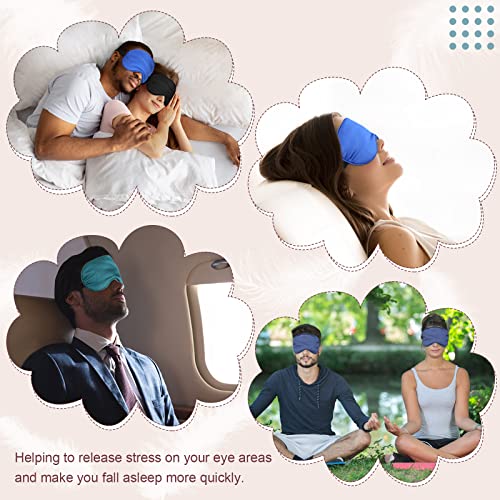BBTO 4 Pcs Silk Sleep Eye Masks Smooth Soft Satin Eye Covers with Adjustable Strap Blindfold for Sleeping Blocking Out Lights Travel Relaxation (Royal Blue, Dark Green, Navy Blue, Black) - color: Royal Blue, Dark Green, Navy Blue, Black