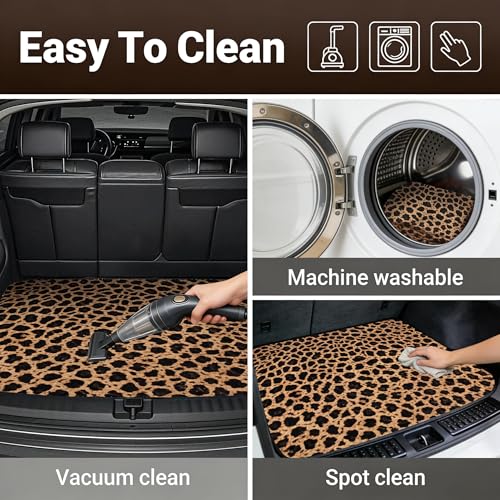 Car Trunk Mat - Universal Size 29" x 39", Leopard Print Pattern Cargo Liner, Car Accessory for SUVs/Sedan/Wagons, Durable Protective Mat, Trunk Liner for Families/Travel Enthusiasts - style: Leopard Print-5