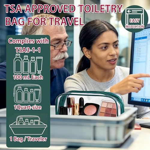 12 Pieces Clear Makeup Bags Bulk, TSA Approved Toiletry Bag PVC Cosmetic Toiletries Pouch with Zipper, Waterproof Vinyl Plastic Organizer Case for Carry-on Travel Essentials (Green Medium) - color: 12 Medium Green