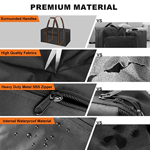 COOLBEBE 24x12x12 Inch Travel Duffle Bag (53L), Mid-Size Weekender for Overnight Trips, Camping, and Sports Gear Hauling, Water Resistant, Black - size: 24” x 12” x 12”