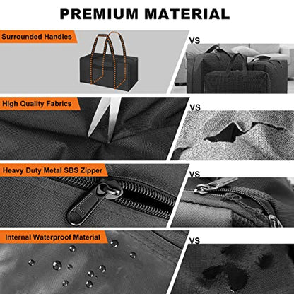 COOLBEBE 24" Sports Duffle Bag - 53L Travel Duffel Tote Bag with Upgrade Zipper Weekender Overnight, Sturdy & Water Resistant Camping duffle (2Pack Black) - size: 24” x 12” x 12” 2Pack