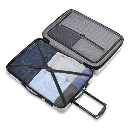 Samsonite Omni 2 Hardside 2 Piece Set - Includes Global Carry-On & Large Checked Suitcases - 360° Dual Spinner Wheels - Integrated TSA Lock & Expansion - Amazon Exclusive - Arctic Silver - color: Arctic Silver, size: 2-Piece Set (Carry-on/Large)