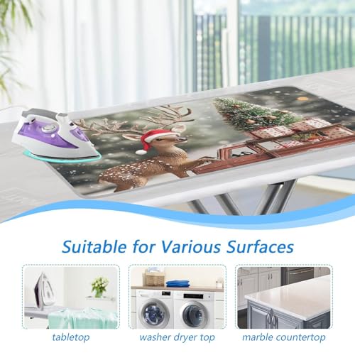 Christmas Tree Elk Truck Ironing Mat for Table top Portable Ironing Pad Blanket for Washer Dryer Countertop Travel - color: Christmas Tree Elk Truck