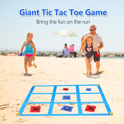 CWLAKON Outdoor Giant Tic Tac Toe Bean Bag Toss Games for Kids Adults Family, Large Outside Lawn Yard Backyard Carnival Field Day Game, Birthday Party Family Reunion Games Playground Fitness Equipment - style: Classic