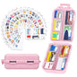 Large Pill Box with 189 Medicine Labels - Pill Organizer with Stickers, Medication Travel Case (Pink, 1 Pack) - color: Straw Pink, size: Large
