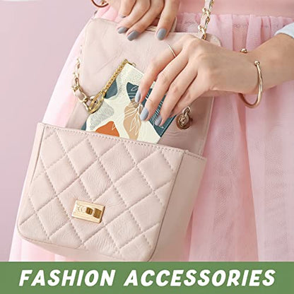 Aiawoxc Credit Card Holder, Small RFID Wallet Slim Leather Card Organizer Case with Zipper and Keychain, Abstract Boho Leaves - color: B-Desert Leaf, size: Keychain