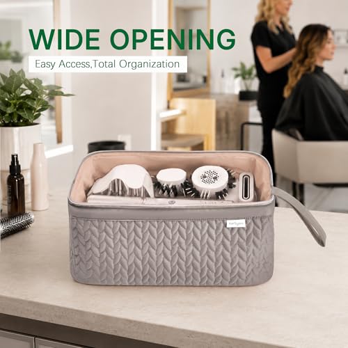 KarSyon Shark Flex Style Case for Airwrap Hair Dryer Brush Revlon Hair Tools Travel Bag Carrying Case Flat Curling Iron Organizer (Camel) - color: Camel
