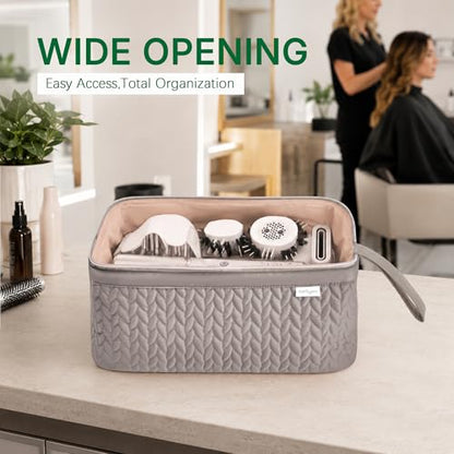 KarSyon Shark Flex Style Case for Airwrap Hair Dryer Brush Revlon Hair Tools Travel Bag Carrying Case Flat Curling Iron Organizer (Camel) - color: Camel