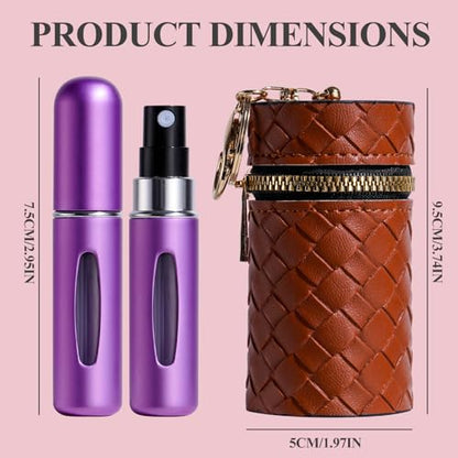 JPNK 24 Pcs Mini Refillable Perfume Portable Atomizer Bottles Travel Size Spray Refillable Refill Bottle 5 ml with Travel and Outgoing Bag