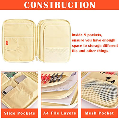 Lanola A4 Document Bags Portfolio Waterproof Business File Holder Travel Gear Organizer Electronics Accessories Bag - color: Black