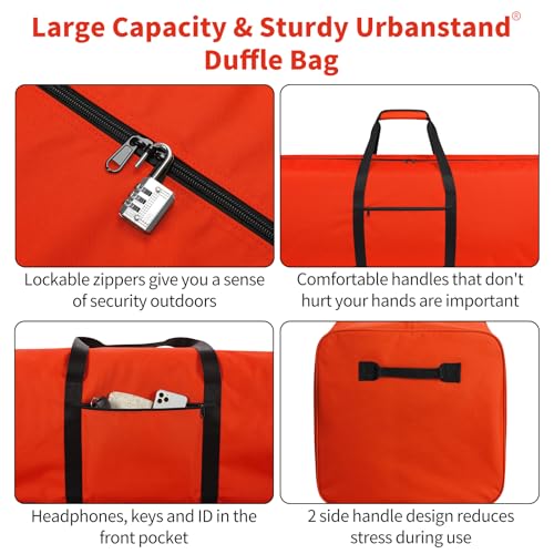 Urbanstand 52 Inch Large Duffle Bag for Travel Camping Sport Equipment Storage Bag with 2-way Lockable Zippers (Orange 2Pack) - color: Orange, size: 52inch 2Pack