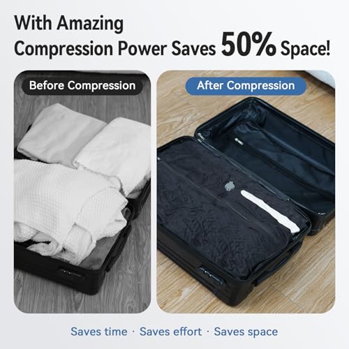 Travel Compression Storage Bags Reusable Bags Rechargeable Wireless Pump Portable Space Saver Bags for Travel-Vacuum Packing Seal for Clothes, Blankets, 19.7×15.7×5.9in, Suitcase Backpack & Luggage - size: 2pcs+pump