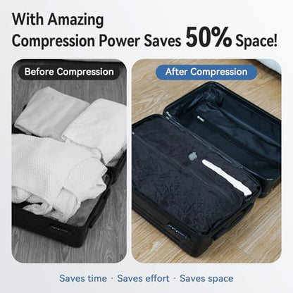 Travel Compression Storage Bags Reusable Bags Rechargeable Wireless Pump Portable Space Saver Bags for Travel-Vacuum Packing Seal for Clothes, Blankets, 19.7×15.7×5.9in, Suitcase Backpack & Luggage - size: 2pcs+pump