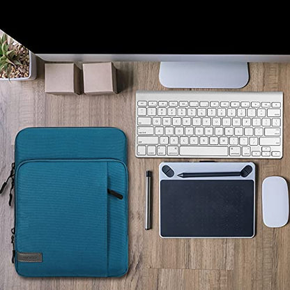 MoKo 9-11 Inch Tablet Sleeve Bag Carrying Case with Storage Pockets Fits New 11-inch iPad Air M4 2026/iPad Pro M5, iPad Pro/A16 11, iPad Air 5/4th 10.9, iPad 9/8th 10.2, Tab S8/S9 11,Peacock Blue - color: Peacock Blue, size: 9-11 Inch