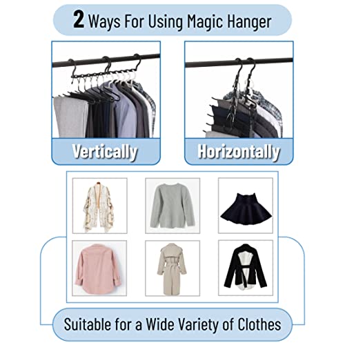 Mr. Pen- Space Saving Hangers, 8 pcs, 360° Rotating Hooks - color: Black, size: 8 Pack