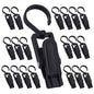 20 Pcs Super Strong Plastic Swivel Hanging Hooks, Curtain Clips, Clothes Pins, Beach Towel Clips, Home Swivel Laundry Clips for Hats, Pants, Towels, Socks, Pants (Black+20) - color: Black+20
