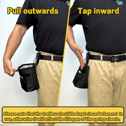 [MAGG HEVI] Nail & Screw Pouch with Belt Clip, Tools Organizer Pouch Bag with Snap Spring Closure for Men, Electrician, Carpenter, HVAC Tech, Technician, Handy Man, Plumber and Contractor - size: Small Snap Closure