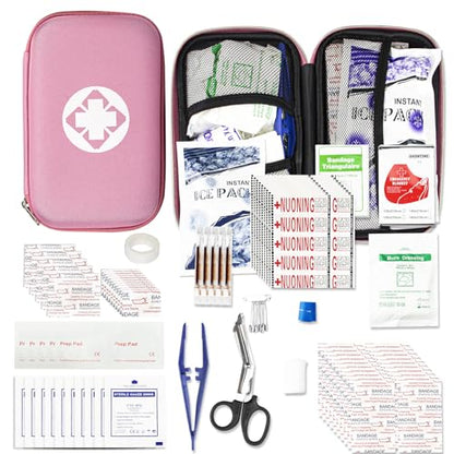 Small-Waterproof Car First-Aid Kit Emergency-Kit - Pink 273Piece Camping Equipment for Camping Hiking Home Travel YIDERBO - style: Pink-273Pcs