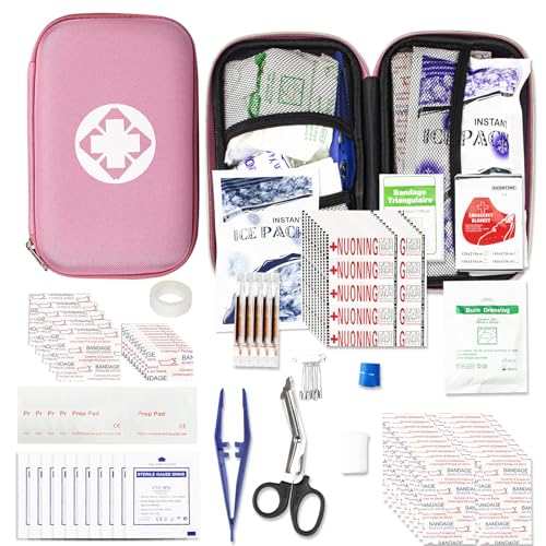 Small-Waterproof Car First-Aid Kit Emergency-Kit - Pink 273Piece Camping Equipment for Camping Hiking Home Travel YIDERBO - style: Pink-273Pcs