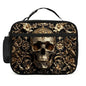 Skull Floral Lunch Bag Insulated Reusable Lunch Box Cooler Thermal Tote Bag For Teenage Boys Girls School Beach - color: Skull Floral