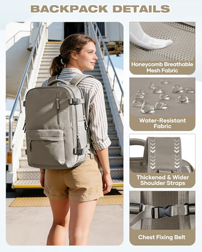 Vacuum Seal Travel Backpack Built-in Pump,Air Compression System Vacuum Vacpack Backpack Travel Bag for Women Men Carry On Suitcase Luggage Laptop Airlines Approved Daypack Space Saver Bags Grey Brown - color: A1-greybrown