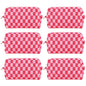 ZLFSRQ 6Pcs Checkered Pencil Case Cute Pencil Pouch for Teens Checkered Makeup Bag Pink Medium Travel Cosmetic Bag Makeup Pouch for Purse Aesthetic Trendy Zipper Toiletry Bags Organizer - color: Checkered 6Pcs M Pink