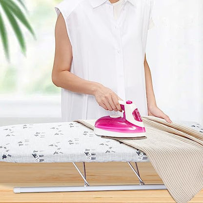 Seiritex Table Top Ironing Board Cover 12 x 32 inch, 3 Layers Small Iron Board Cover, Heat Reflective Thick Padding with Elasticized Edges (Gray Sheep) - color: Gray Sheep, size: 12x32